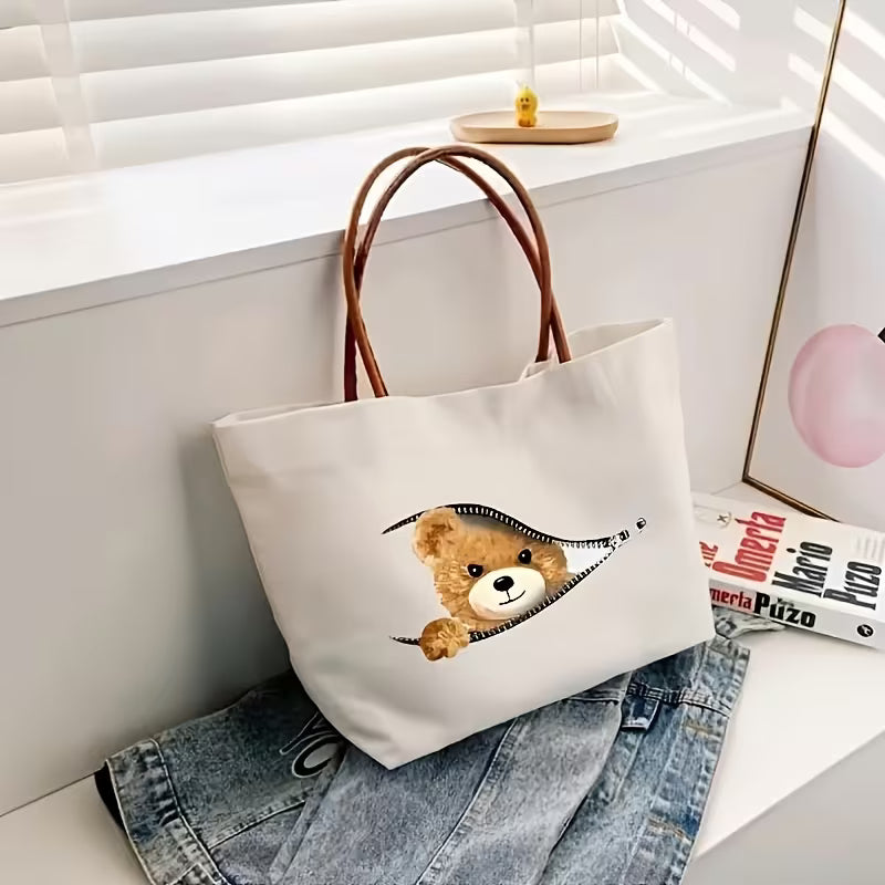 Borsa shopper in tessuto con Orsetto - IN ARRIVO -