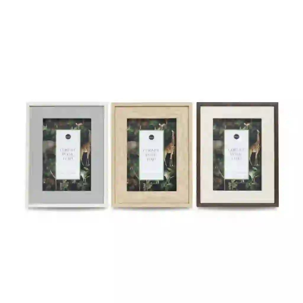 Portafoto 10x15 in diversi colori con cornice in legno e vetro, ideale per decorare pareti o superfici con foto di dimensione 10x15 cm