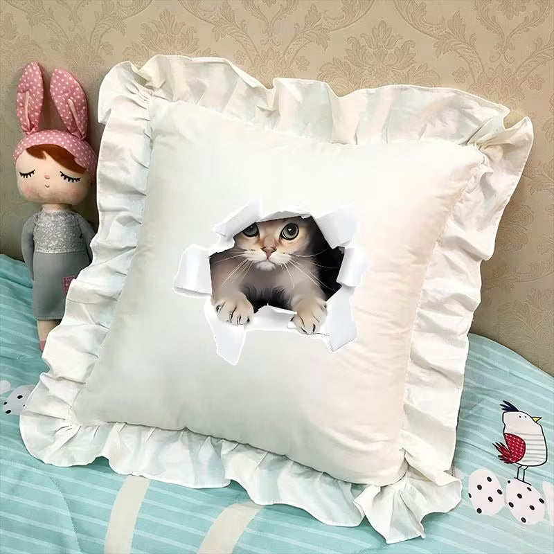 Cuscino con Immagine Gatto che esce dal cuscino